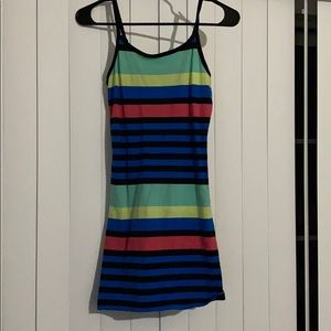 80s striped midi dress